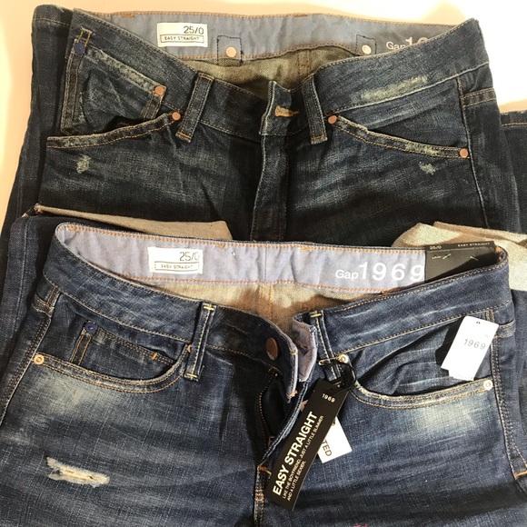 GAP Denim - 2 PAIR GAP JEANS LOT  Easy Straight 25/0, 1 is BNWT Original owner PRICE FIRM!